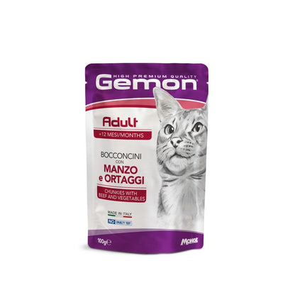 Gemon Gatto Adult Bocconcini con Manzo e Ortaggi 100g