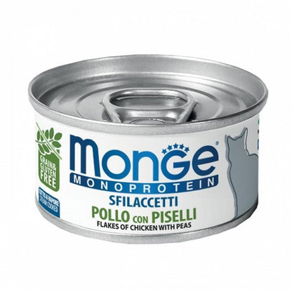 Monge Monoprotein Gatto Sfilaccetti Pollo con Piselli 80g