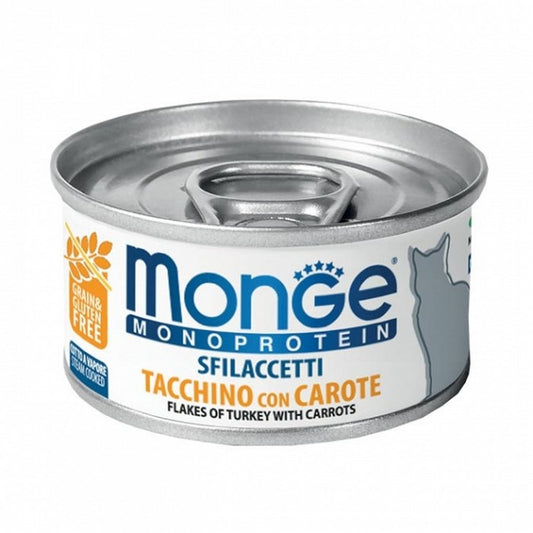 Monge Monoprotein Gatto Sfilaccetti solo Tacchino 80g - MONGE - 34289912447192