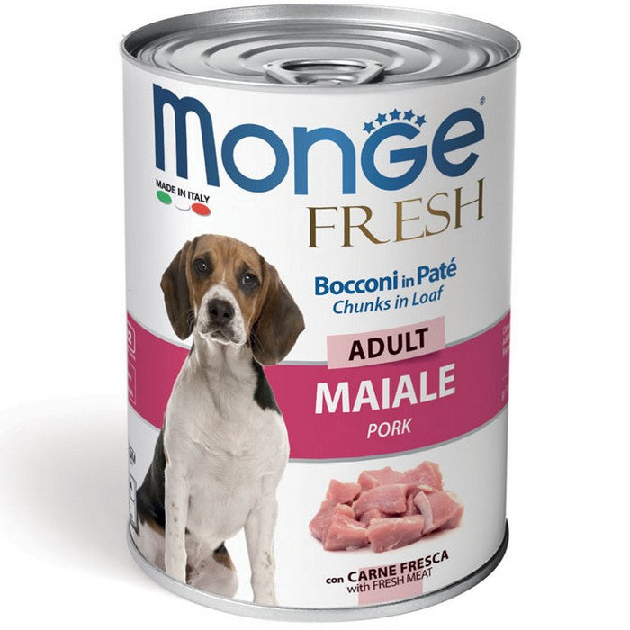 Monge Fresh Bocconi in Paté con Maiale - Adult 400g - MONGE - 34288756588760