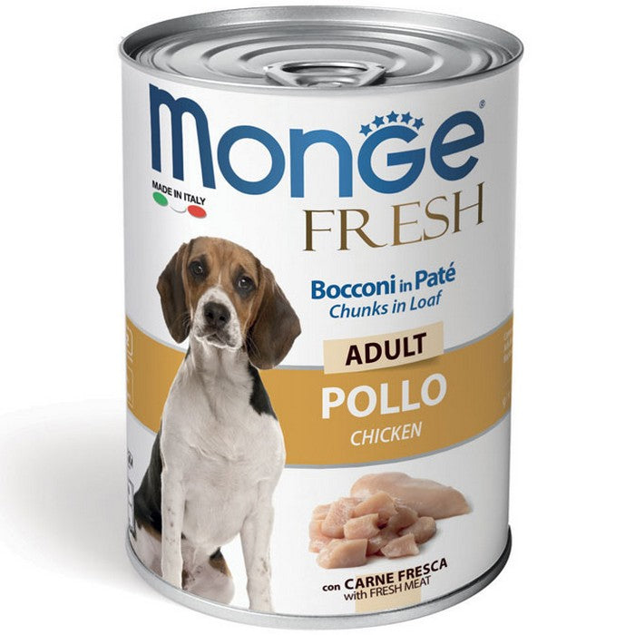 Monge Fresh Bocconi in Paté con Pollo - Adult 400g - MONGE - 34288758587608