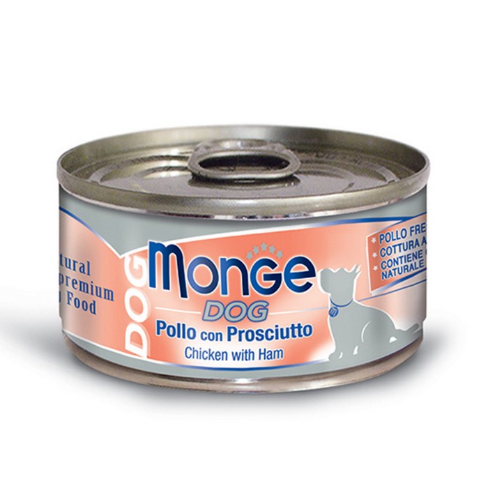 Monge Dog Adult Pezzetti di Pollo con Prosciutto 95g - MONGE - 34288747741400