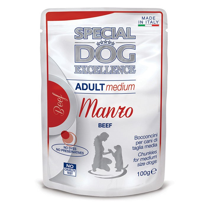 Special Dog Excellence Medium Adult Bocconcini con Manzo 100g - MONGE - 63048094286202