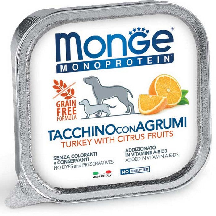 Monge Monoprotein Paté Tacchino con Agrumi 150g - MONGE - 34288887234776