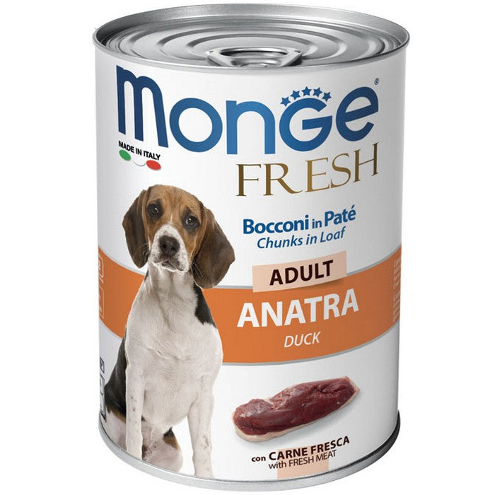 Monge Fresh Bocconi in Paté con Anatra - Adult 400g - MONGE - 34288755343576