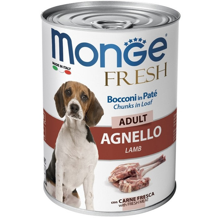 Monge Fresh Bocconi in Paté con Agnello - Adult 400g - MONGE - 34288752951512