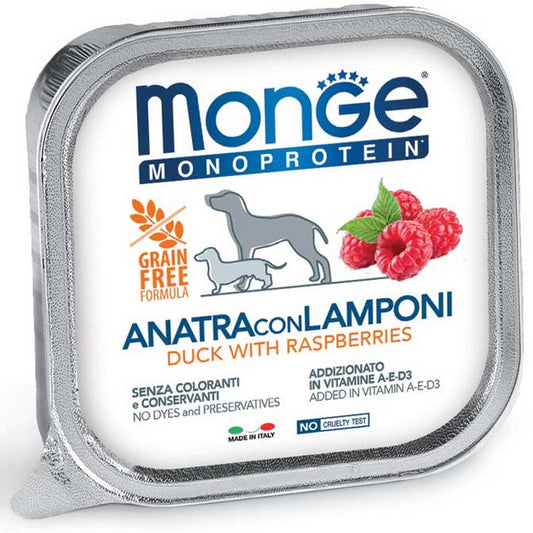 Monge Monoprotein Paté Anatra con Lamponi 150g - MONGE - 34289892622552