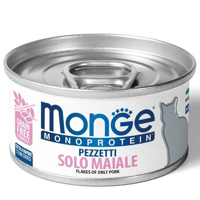 Monge Monoprotein Gatto Pezzetti Solo Maiale 80g - MONGE - 34288894836952