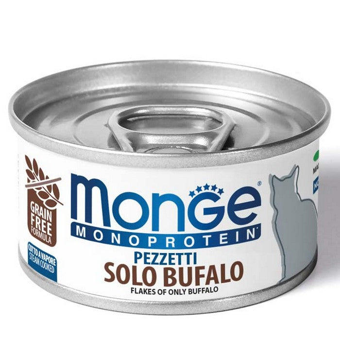 Monge Monoprotein Gatto Pezzetti Solo Bufalo 80g - MONGE - 34288893362392