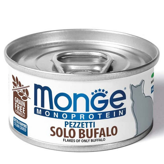 Monge Monoprotein Gatto Pezzetti Solo Bufalo 80g - MONGE - 34289903927512