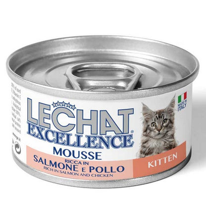 LeChat Excellence Mousse Ricca in Salmone e Pollo - Kitten 85g