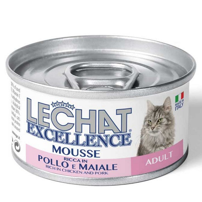 LeChat Excellence Mousse Ricca in Pollo e Maiale - Adult 85g - MONGE - 34288595173592