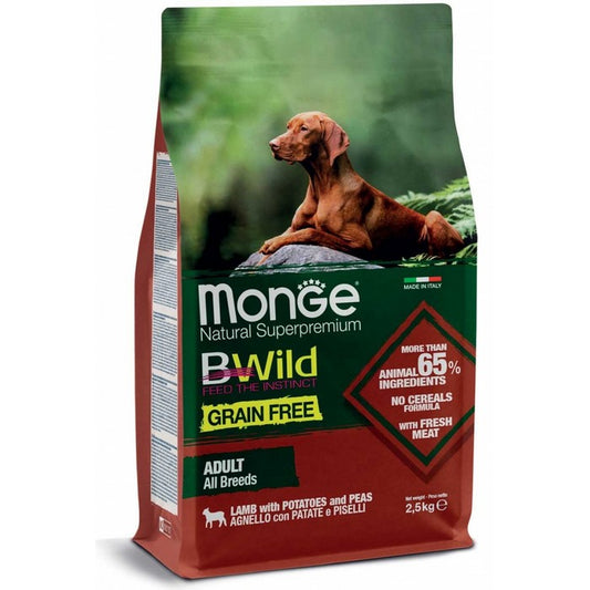 Monge Bwild Grain Free All Breeds Adult Agnello con patate e piselli - MONGE - 34288662610136