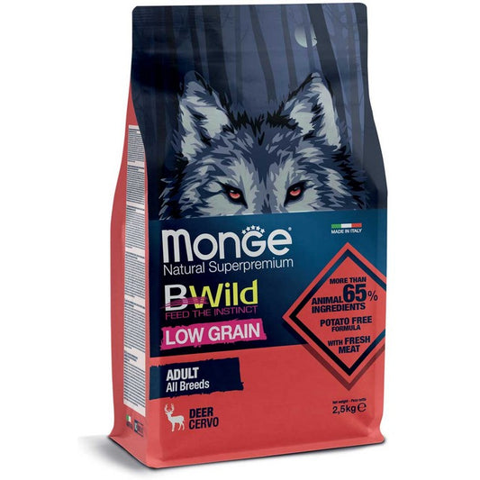 Monge Bwild Low Grain All Breeds Adult Cervo - MONGE - 34288719626456