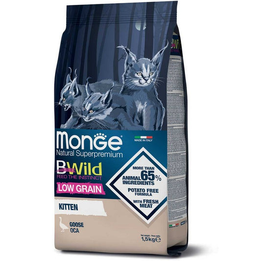 Monge BWild Gatto Low Grain Kitten Oca 1,5kg - MONGE - 34289830166744