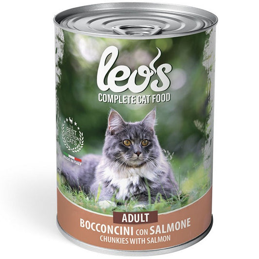 Leo's Gatto Bocconcini con Salmone - Adult 415g - LEO'S - 34289810997464