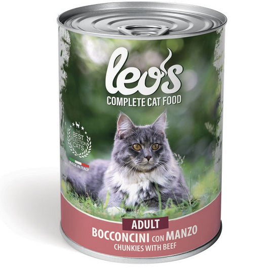 Leo's Gatto Bocconi con Manzo - Adult 415g - LEO'S - 34289814634712