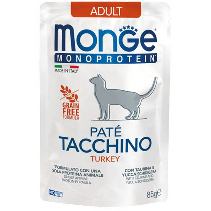 Monge Monoprotein Gatto Paté Tacchino - Adult 85g - MONGE - 34288885399768