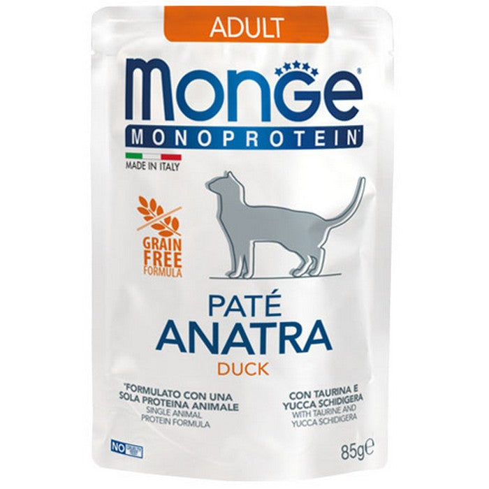 Monge Monoprotein Gatto Paté Anatra - Adult 85g - MONGE - 34288834248920