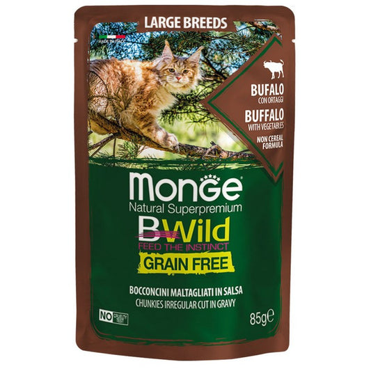 Monge BWild Gatto Grain Free Large Breeds Bufalo con ortaggi 85g - MONGE - 34289823383768