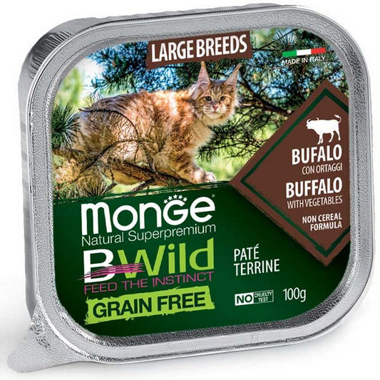 Monge BWild Gatto Grain Free Large Breeds Bufalo con ortaggi 100g - MONGE - 34289822236888